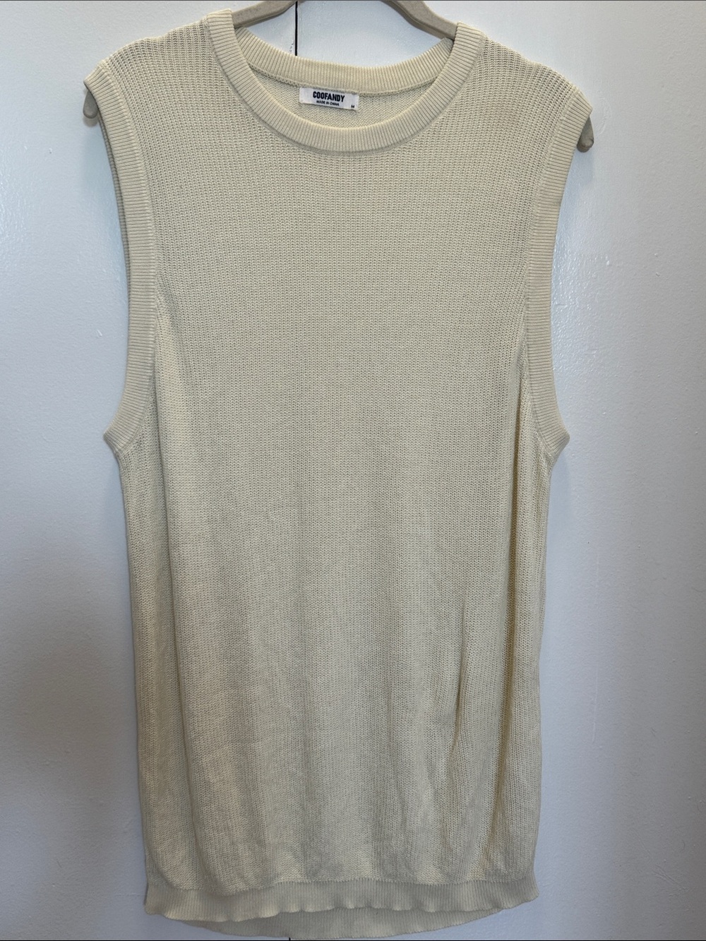 Cozyandy Cream Sleeveless Knit Tank Top